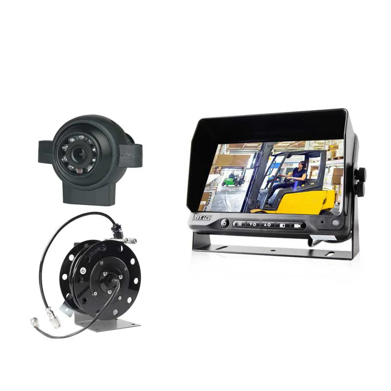 12-32V Monitor and Front 5M Forklift Wire Camera Safe View Camera Cable Reel