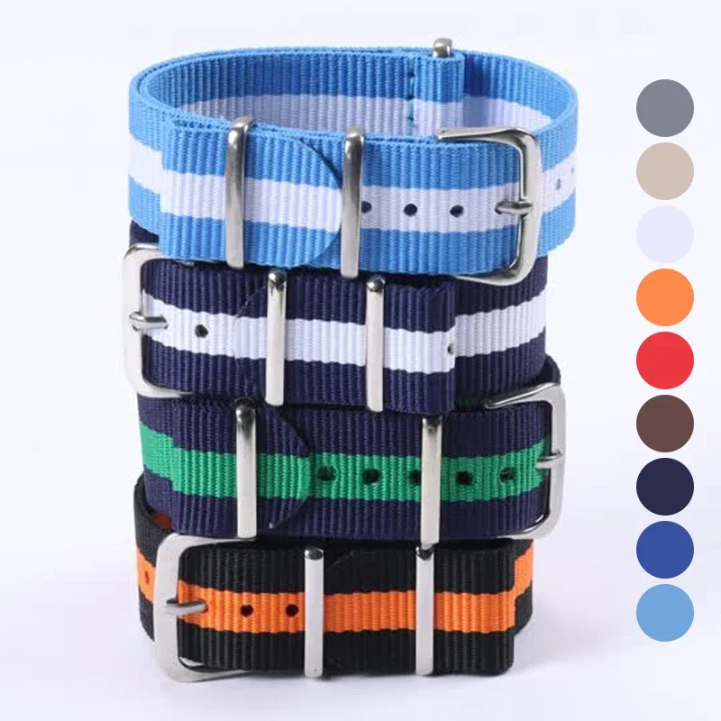 20mm 22mm Braided Nylon Watch Band for Seiko for Tudor Canvas Wrist Band Universal Bracelet Replacement Men Women Watch Band