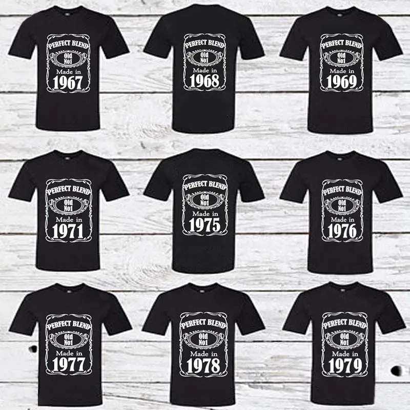 1972 Perfect Blend Old No.1 T Shirt Made in 1967_1968_1969_1971_1970_1974_1975_1976_7977_1978_1979_1982 T-shirt Birthday Tshirt