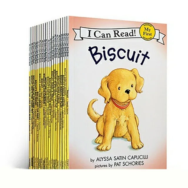 New 23 Books Point Reading English Picture Book I Can Read Biscuit Dog Biscuit Story Manga Drawing Book Gift Audio Art Artbook