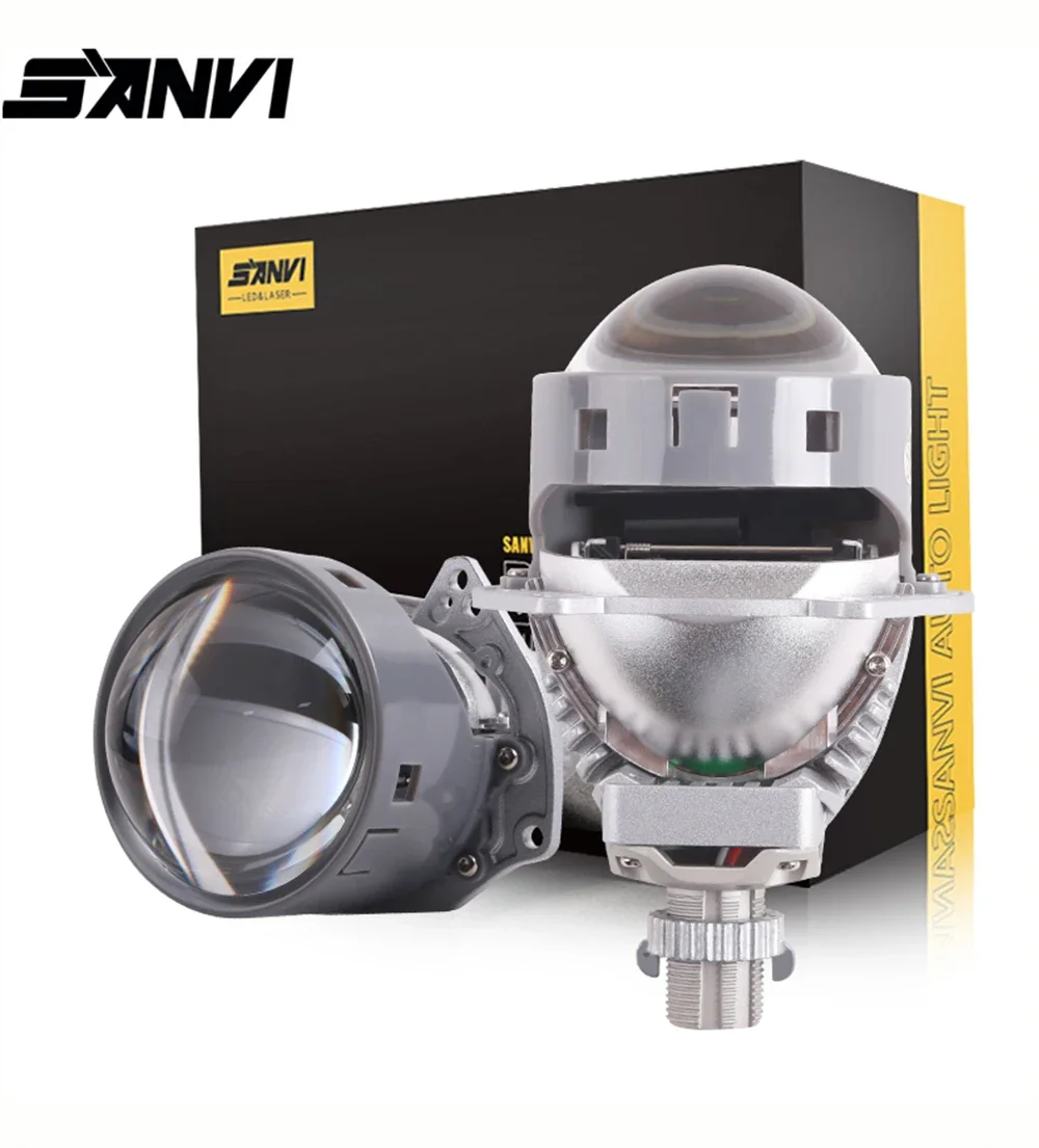 SANVI Bi Led Projector Lens 3'' for H1 H4 H7 9005 9006 Bulbs Replacement projector for Hella 3R G5 Headlights for Automobiles