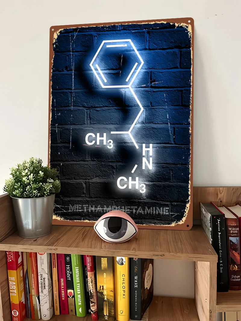 ميث الميثامفيتامين المعادن المشارك خمر الديكور غرفة المعيشة تخصيص معدن القصدير علامات للمنزل جدار الفن الديكور الرجعية