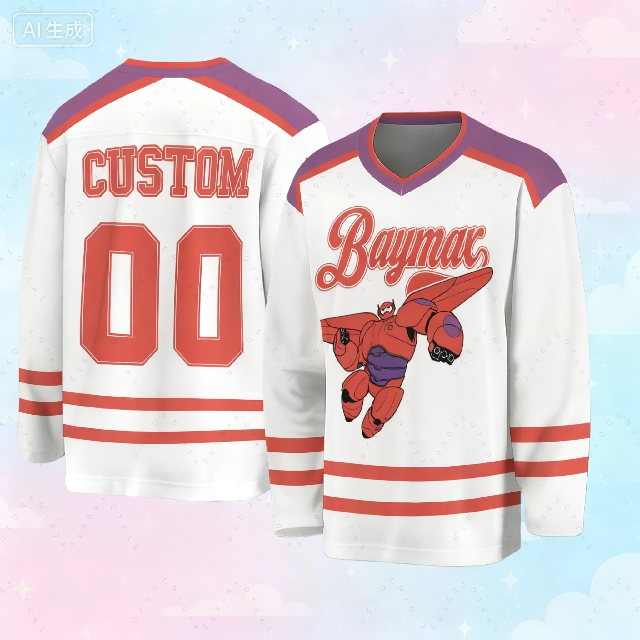 2026 جديد سوبر مشاة البحرية الميكانيكية الأبيض هوكي الجليد دعوى ثلاثية الأبعاد الرجال طويلة الأكمام قميص رياضي فريق الموضة الرياضة هوكي الجليد البدلة #4