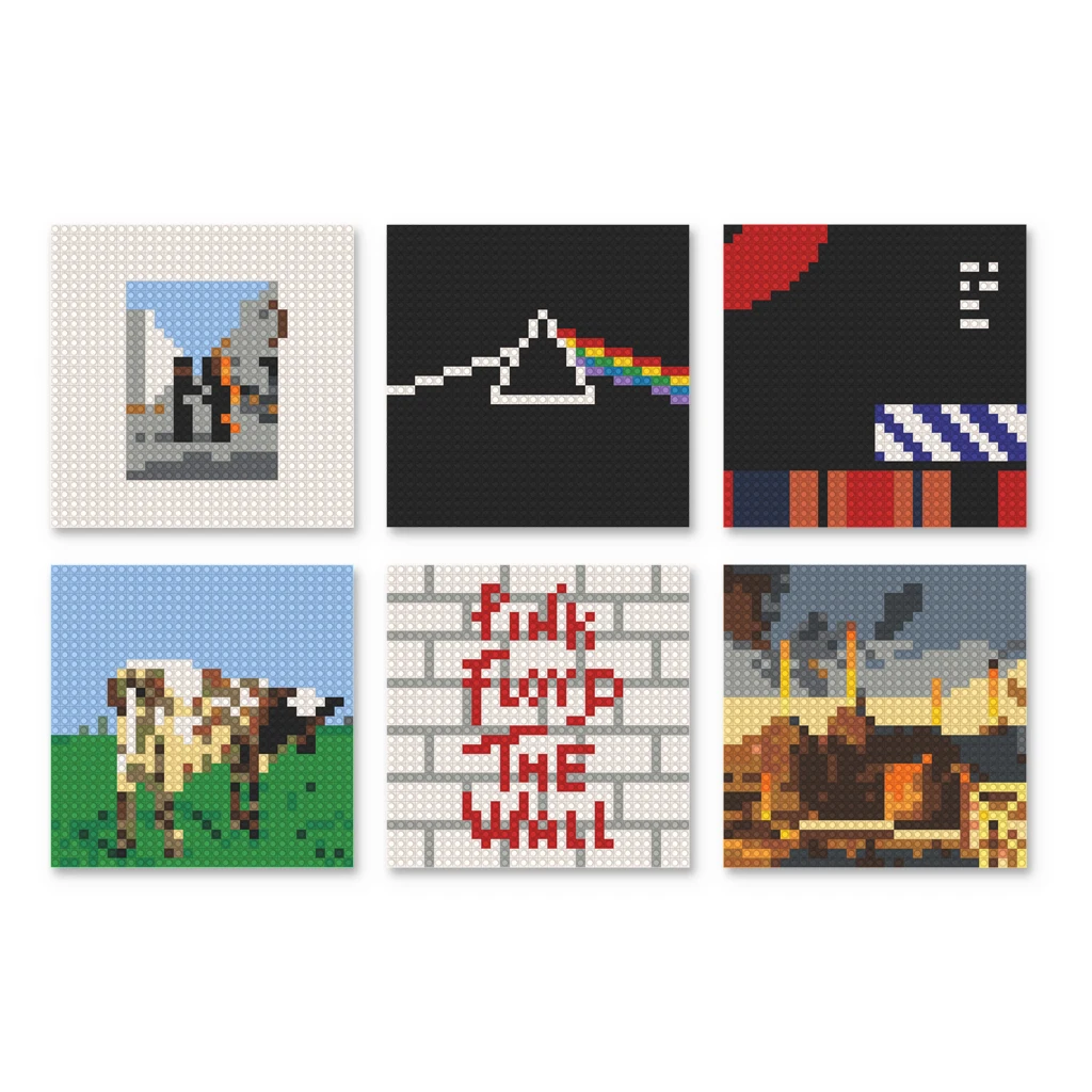 P-Pink F-Floyd Rock Band Iconic Group Album Cover MOC Building Blocks Brick Pixel Art Mosaic Painting DIY Wall Art Decor Poster