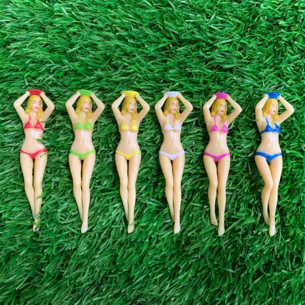 6Pcs Neuheit Sexy Bikini Golf Tees Kunststoff Zubehör