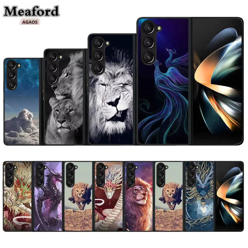 

For Samsung Galaxy Z Fold 3 4 5 Phone Case Shockproof Hard Plastic Cover for Galaxy Fold 4 Shockproof Protective Animal Coque