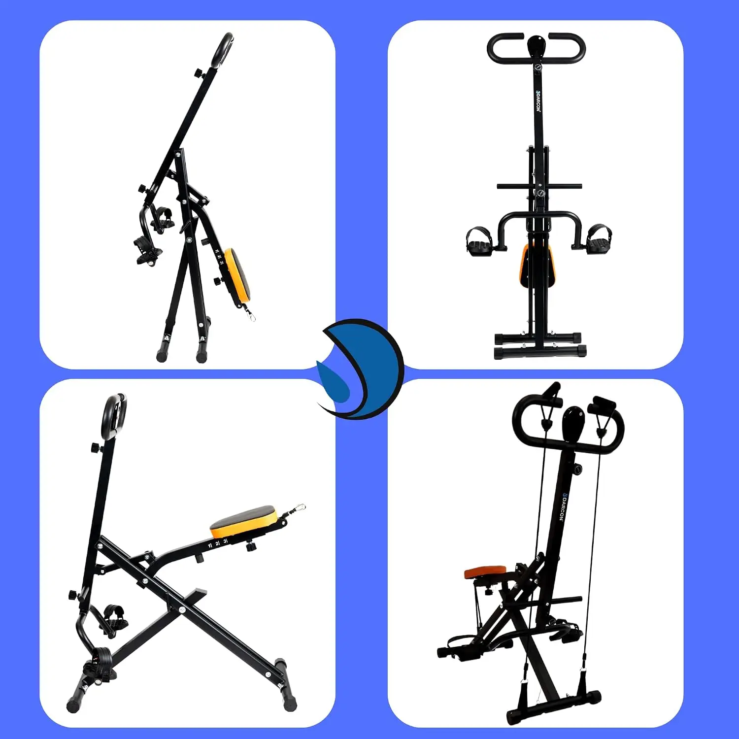Squat Machine Women Deep Squat Rowing Machine Abs Home Workout Equipment Women Men Power Rider Row Squat Glutes Legs Full Body W
