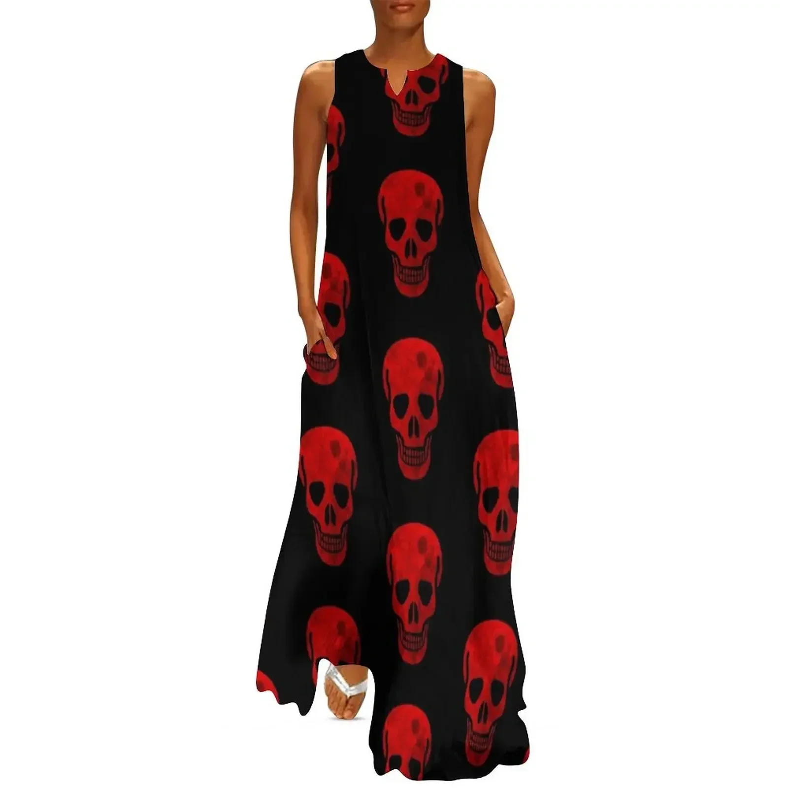 

Skull Long Dress luxury women's party dress evening prom Woman fashion Casual dresses Dress