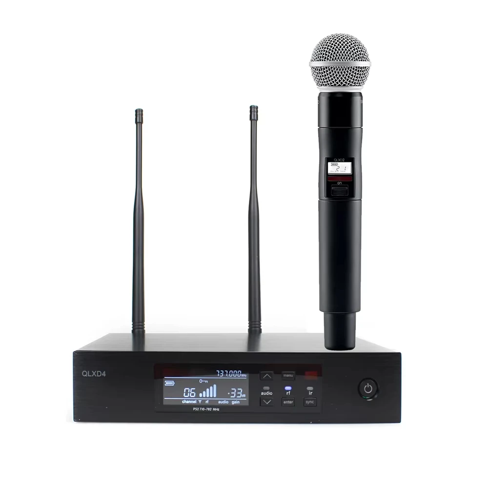 \Professional wireless handheld dynamic microphone QLXD4 vocal wireless microphone karaoke conference church speech