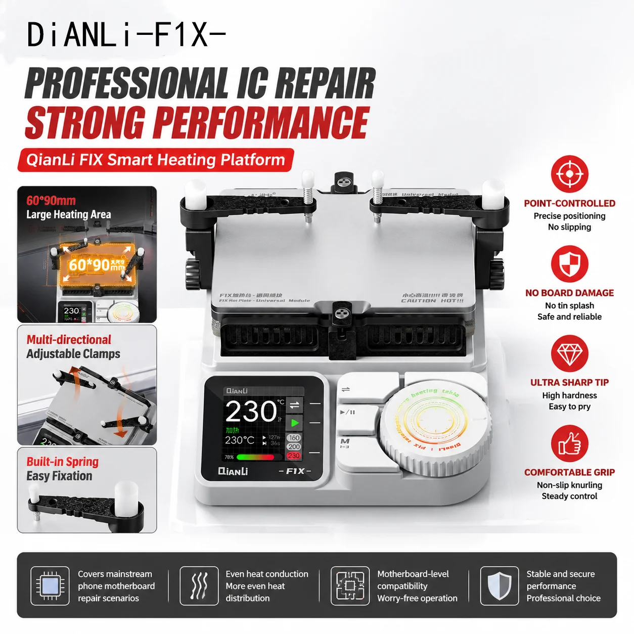 QianLi F1X Intelligent Preheating Platform Digital Display Heating Station for Phone Middle Layer Separation Repair