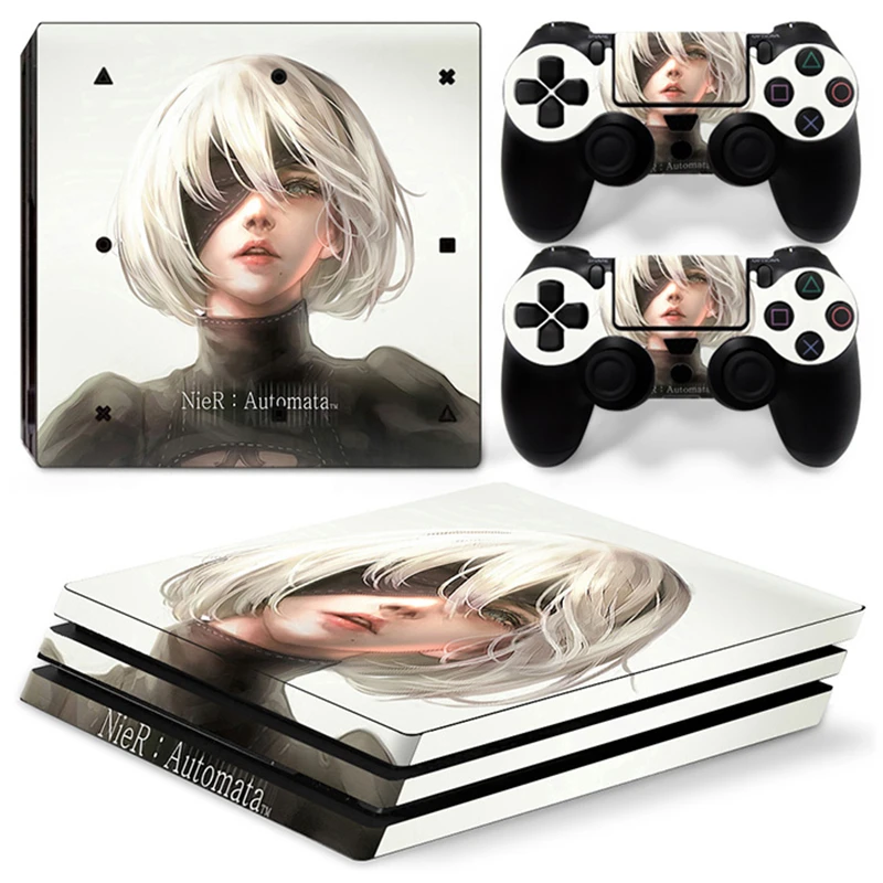 Наклейка-наклейка для девочек Nier PS4 PRO, наклейка для консоли PS4 pro и 2 контроллера, виниловая кожа для PS4 pro