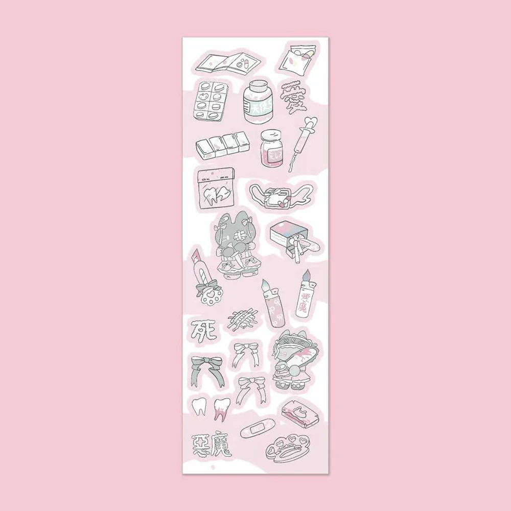 1/6Pcs Korean Dialogue Box Glue Sticker Modeling Rabbit Leopard Print Small Elements Instagram Style Journal Sticker DIY Collage