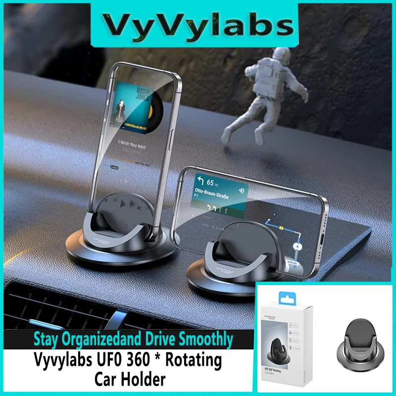 

vyvylabs Car Phone Holder Stands Rotatable Support Mobile 360 Degree Mount Dashboard GPS Navigation Universal Auto Accessories