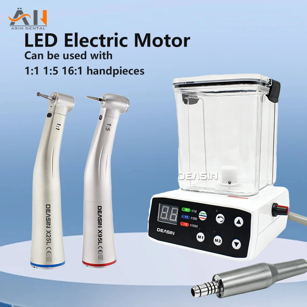 Dental Brushless Electric Micromotor LED Micromotor Work with 1:1/1:5 Fiber Optic E-type Contra Angle Handpiece Dentist Tools