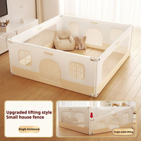 4-Sided Adjustable Play Fence - Baby Crawling Pad & Protective Game Enclosure, Indoor Safety Yard for Ground Play, Foldable