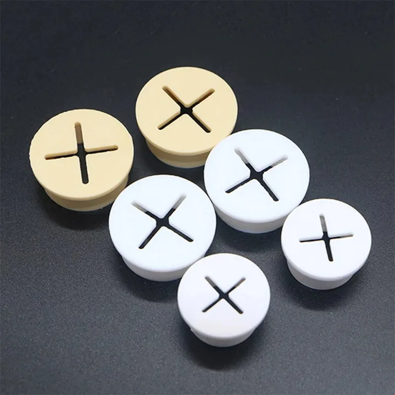 5PCS  Flexible Rubber Round Cable Hole Cover Gasket Office Desk TV Console Furnitures Cord Pass Through Grommet Wire Organizer