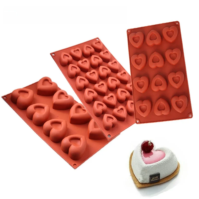

Silicone Baking Mold Heart aped Hollow out Design for Cake Jelly Pastries Kitchen Cooking Tools French Sle