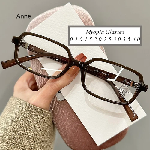 Gafas Retro de moda para miopía para mujeres y hombres, gafas cuadradas transparentes, gafas Retro con menos dioptrías, prescripción óptica