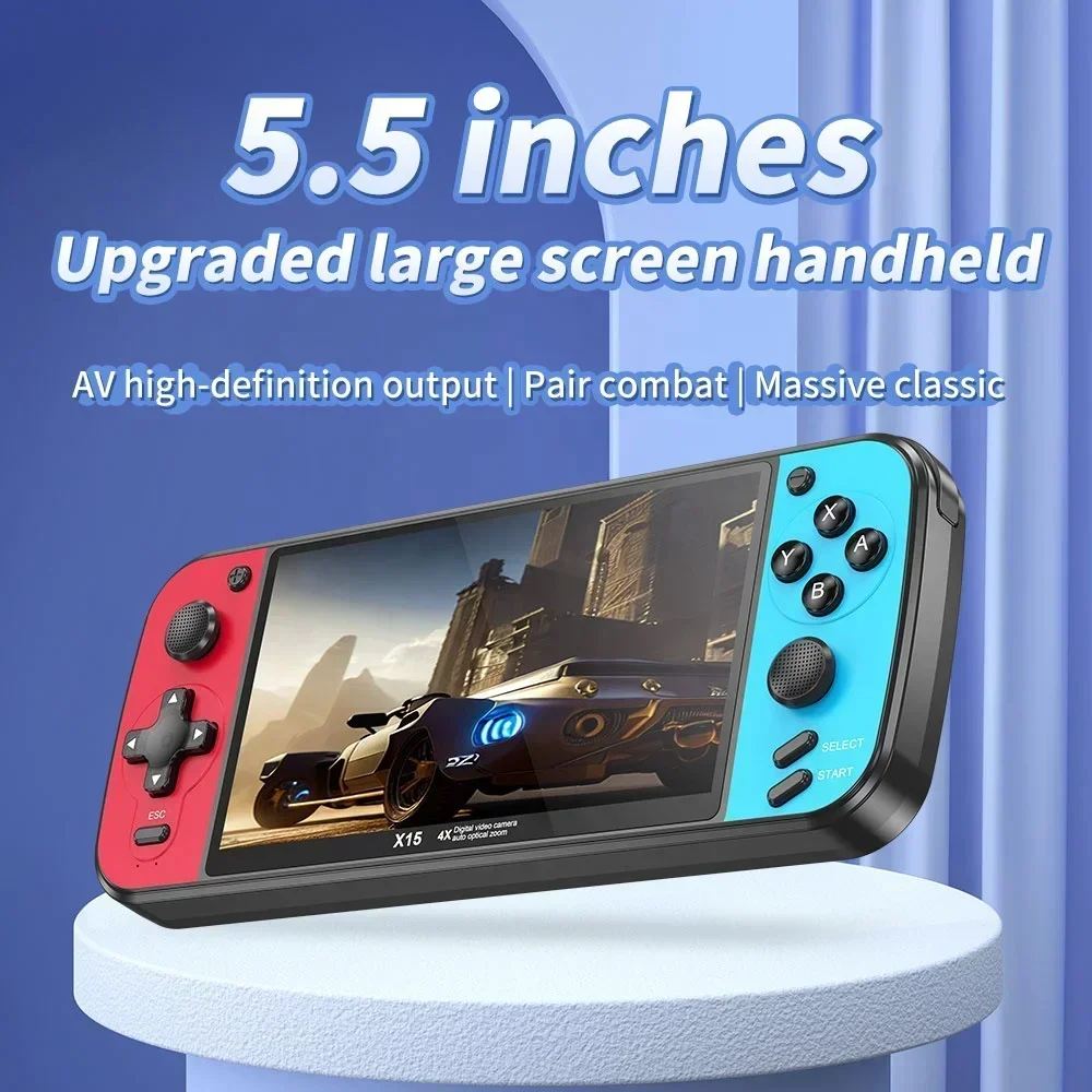 New Handheld game players  X15 5.5inch HD screen TV connection E-books MP3 MP4 Portable retro games  Pocket video game console