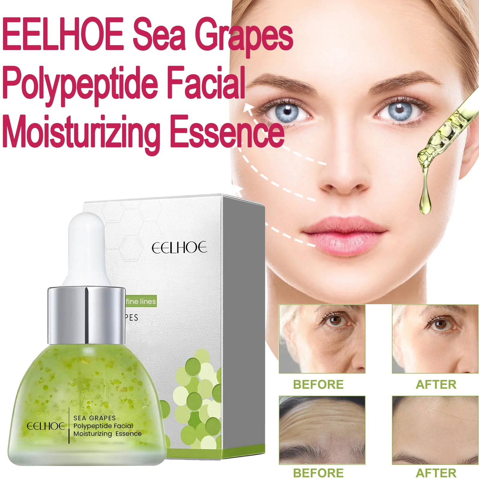 

EELHOE Sea Grapes Polypeptide Facial Moisturizing Essence Improve Collagen Antioxidants Deeply Moisturize Your Dry Skin 35ml