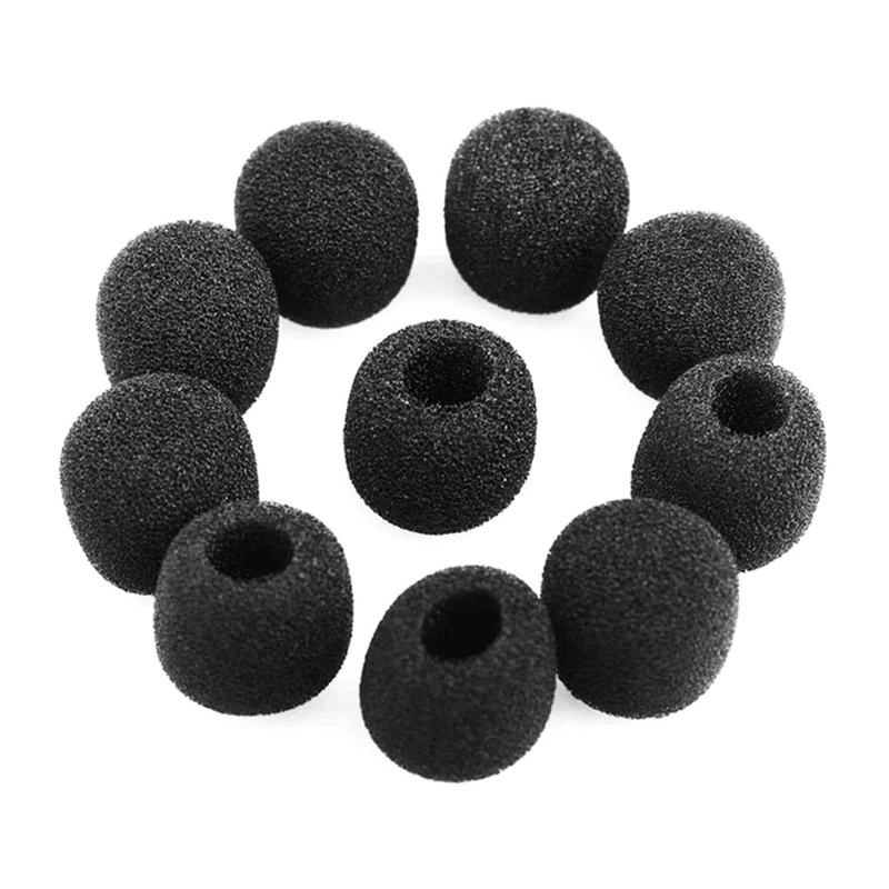 2024 New 10pcs Headset Replacement Cover Gooseneck Sponge Foam Microphone Windscreen