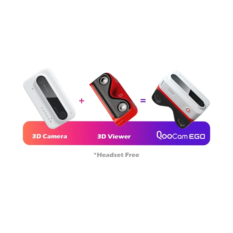 Kandao qoocam Ego 4K กล้อง3D สมจริงถ่ายและมองเห็นได้ทันทีกล้องสเตอริโอแบบจุ่มจุดและยิงกล้องดิจิตอลสเตอริโอ