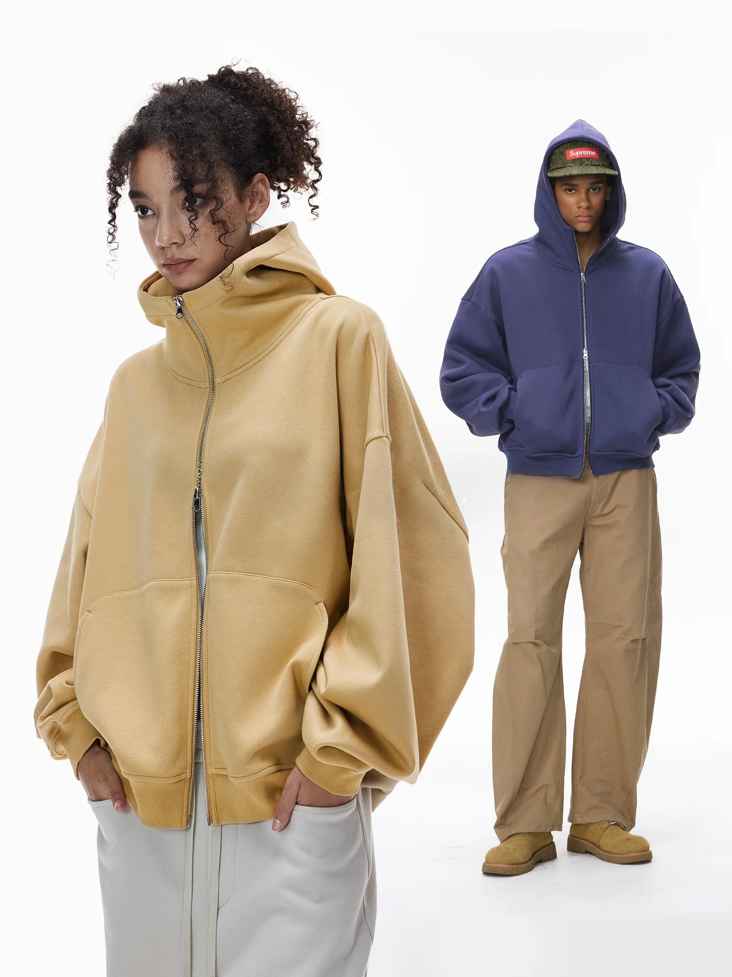 

Мужская толстовка Tech Warm Fleece 340G Boxy с капюшоном, модный американский стиль, осенне-зимняя флисовая куртка, свободный крой, хлопок