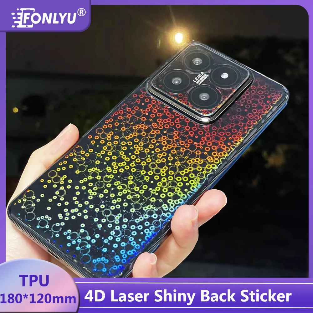 FONLYU 4D Transparent Laser TPU Back Sticker Film For iPhone 16 15 Pro Max Rear Glass Front Screen Protector For Blade Plotter