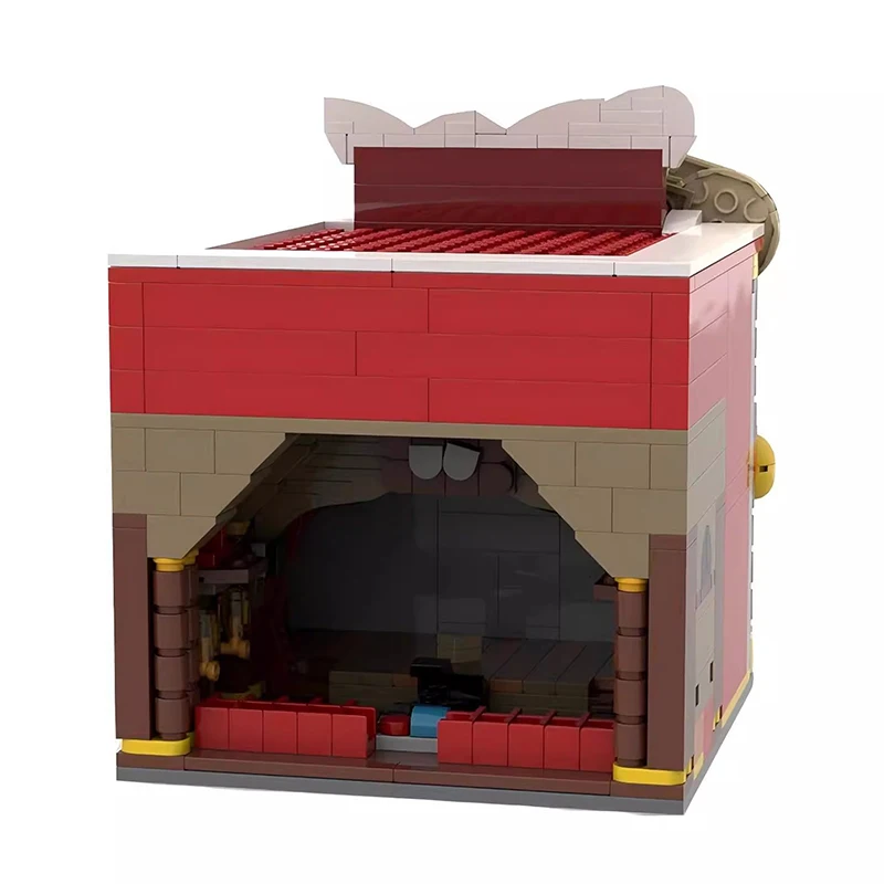 MOC Spiel Pinguin Club Plaza Sets Ziegel Stadt Haus Street View Architektur Modell Bausteine Kind Spielzeug Weihnachten Geschenke