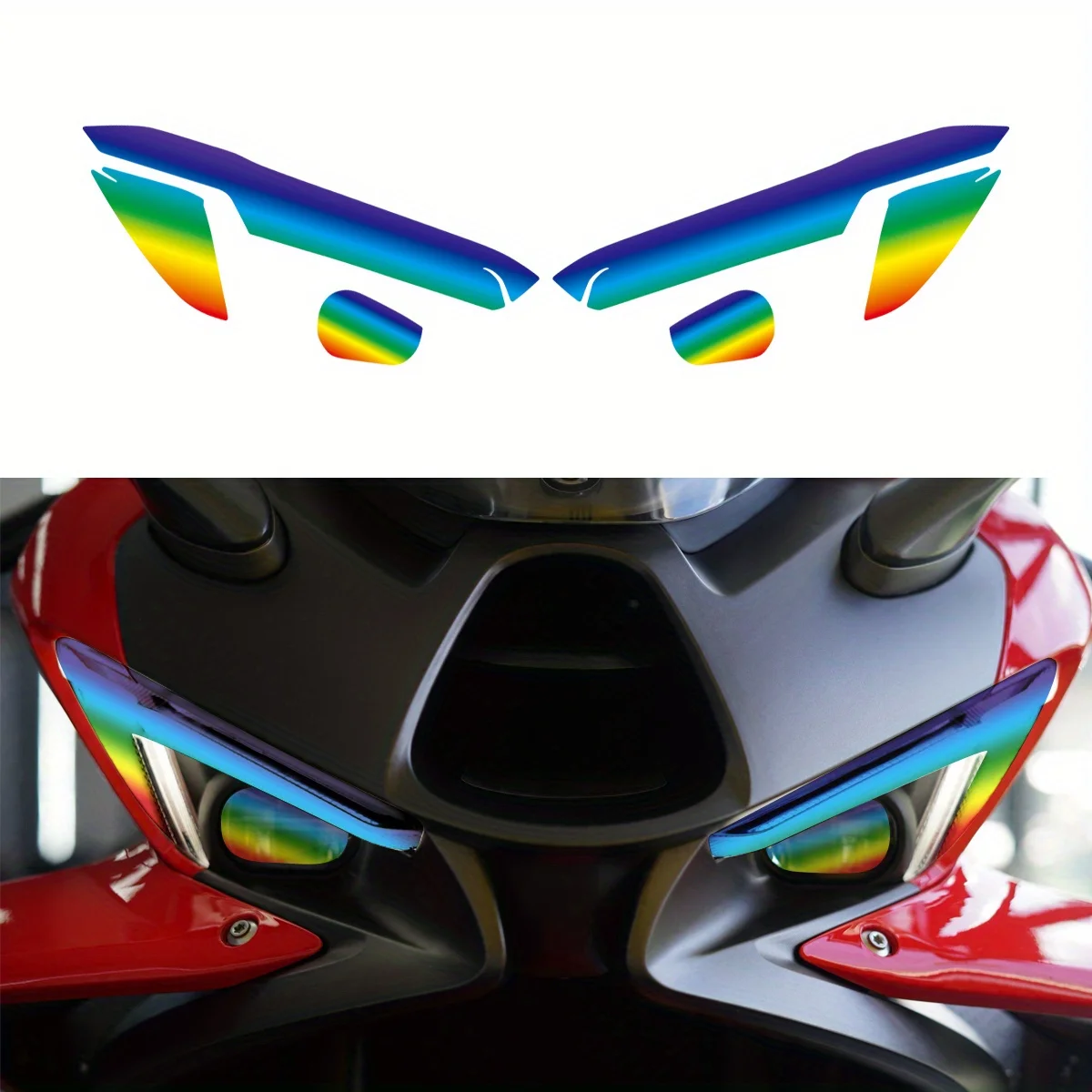 

Color motorcycle headlight stickers suitable for Voge 500S and RR500S - Durable PVC decals featuring a striking 'Voge' design,