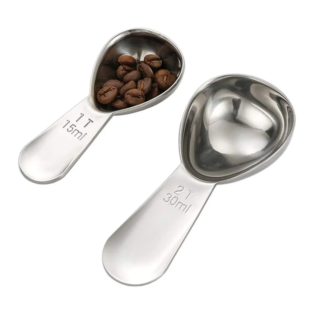 Set of 2 (1 Tbsp, 2 Tbsp), Stainless Steel Coffee Scoop The Best Stainless Steel Measuring Spoons for Coffee Tea and More