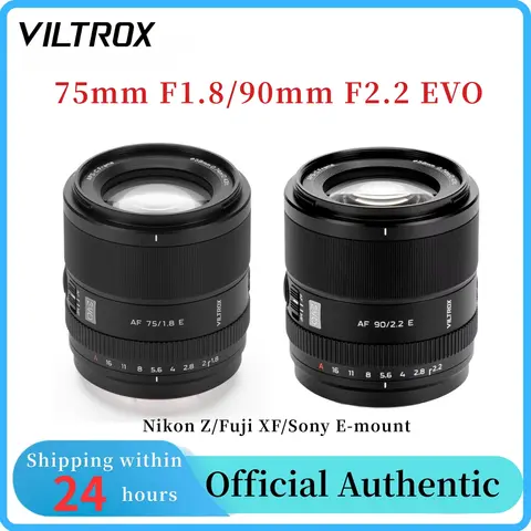 Viltrox 75mm F1.8 EVO / 90mm F2.2 EVO  APS-C STM Portrait Telephoto Prime Lens for Sony E Fuji X Nikon Z Z30 Mount