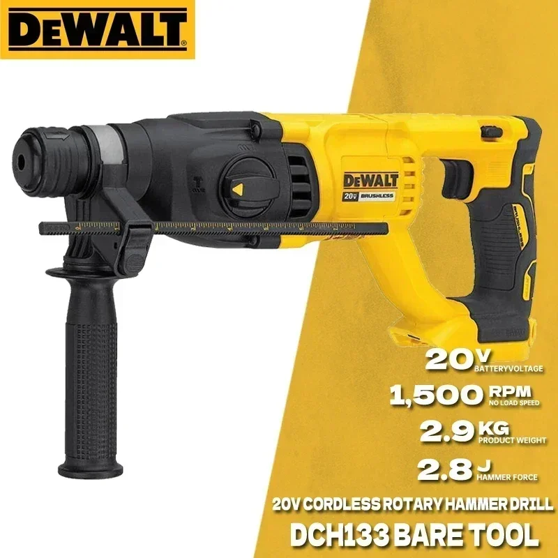 DEWALT DCH133 Бесщеточный перфоратор 20 В MAX Многофункциональная ударная дрель с переменной скоростью Электроинструменты DCH133B DEWALT DCH133 Бесщеточный перфоратор 20 В MAX Многофункциональная ударная дрель с переменной скоростью Электроинструменты DCH133B