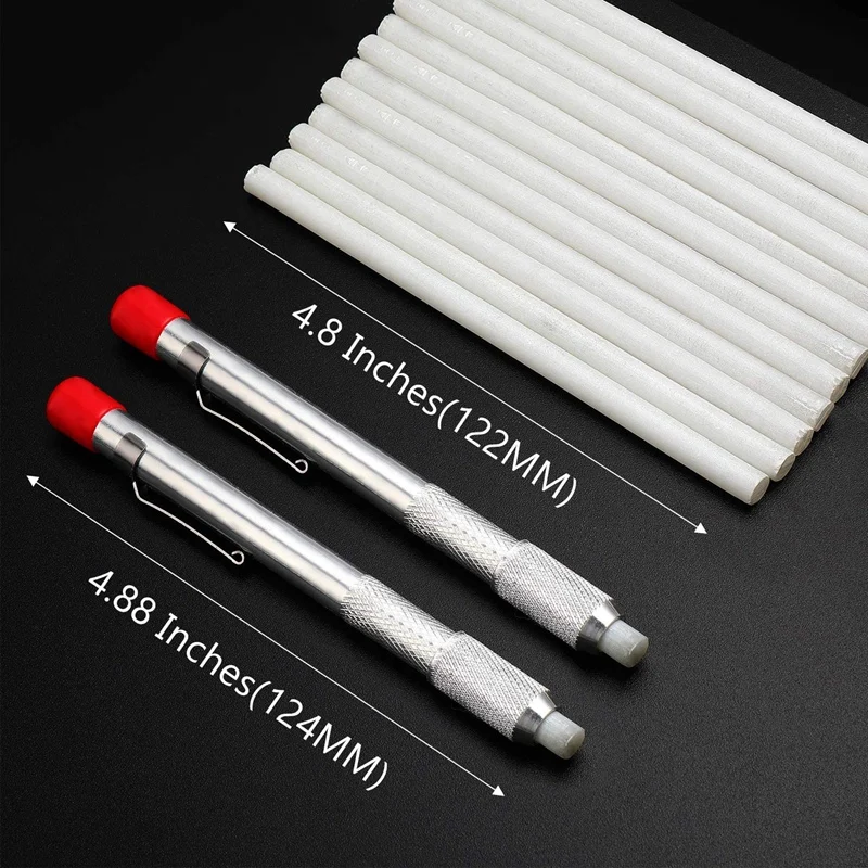 2Pcs Soapstone Holders Round Soapstone Marker Soapstone Pen With 8 Pcs Refills For Welding Tools And Markers Removable