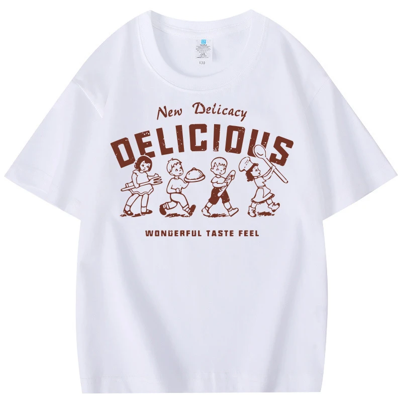 

6 Color Boys Girls Cotton T Shirts Summer Kids Cartoon Printed T Shirts Daily Casual Versatile White Top Kids Clothes 2025 New