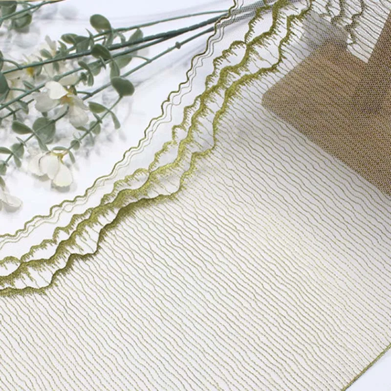 

31Yards Net Lace Trim Olive Green Embroidery Lace for Women's Garments Accessories Mesh Lace Embroidered