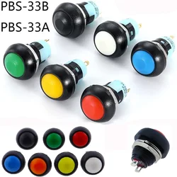 1/6 PCS,Mini Round Push Button Switch,PBS-33A Self-Locking/33B Self-reset,2Pin,12mm,3A 250VAC/1A 125VAC,Electrical Equipment
