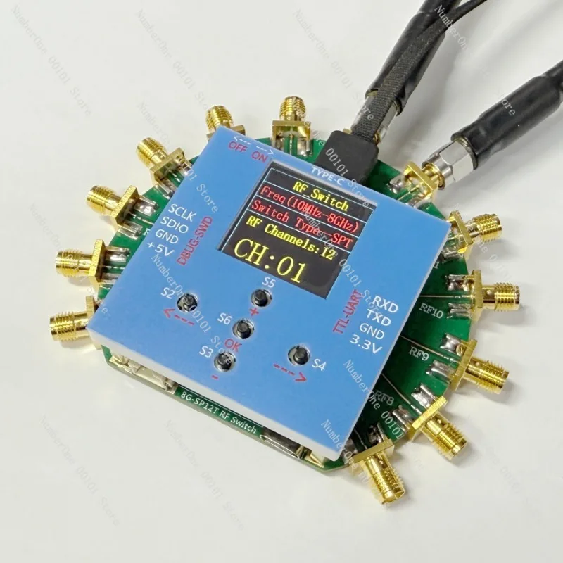 PE42412 SP12T RF Switch Module, 10MHz-8GHz Low Insertion Loss High Isolation, SMD RF Relay Board