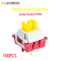 LEOBOG Nimbus V3 Linear Switches 100PCS 34gf 5Pin Pre Lubed Switch with POM Stem Yellow Axis for Gaming Mechanical Keyboard MX