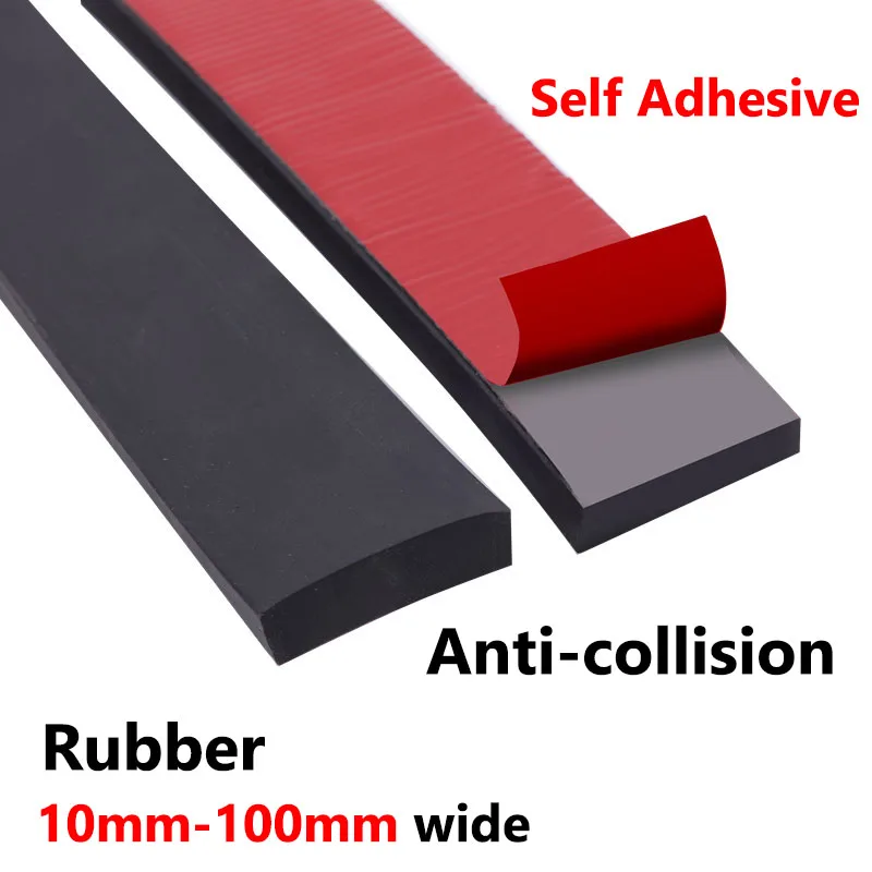 

1m/5m/10m Furniture Anti-skid Resistant Durable Shock Absorption And Anti-collision Gasket Self Adhesive Black Rubber Strip