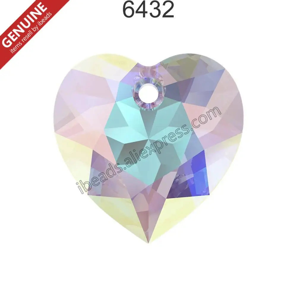 (1 pieza) 100% auténtico Austria 6432 colgante de corte de corazón colgante de cristal suelto para hacer joyería de collar DIY