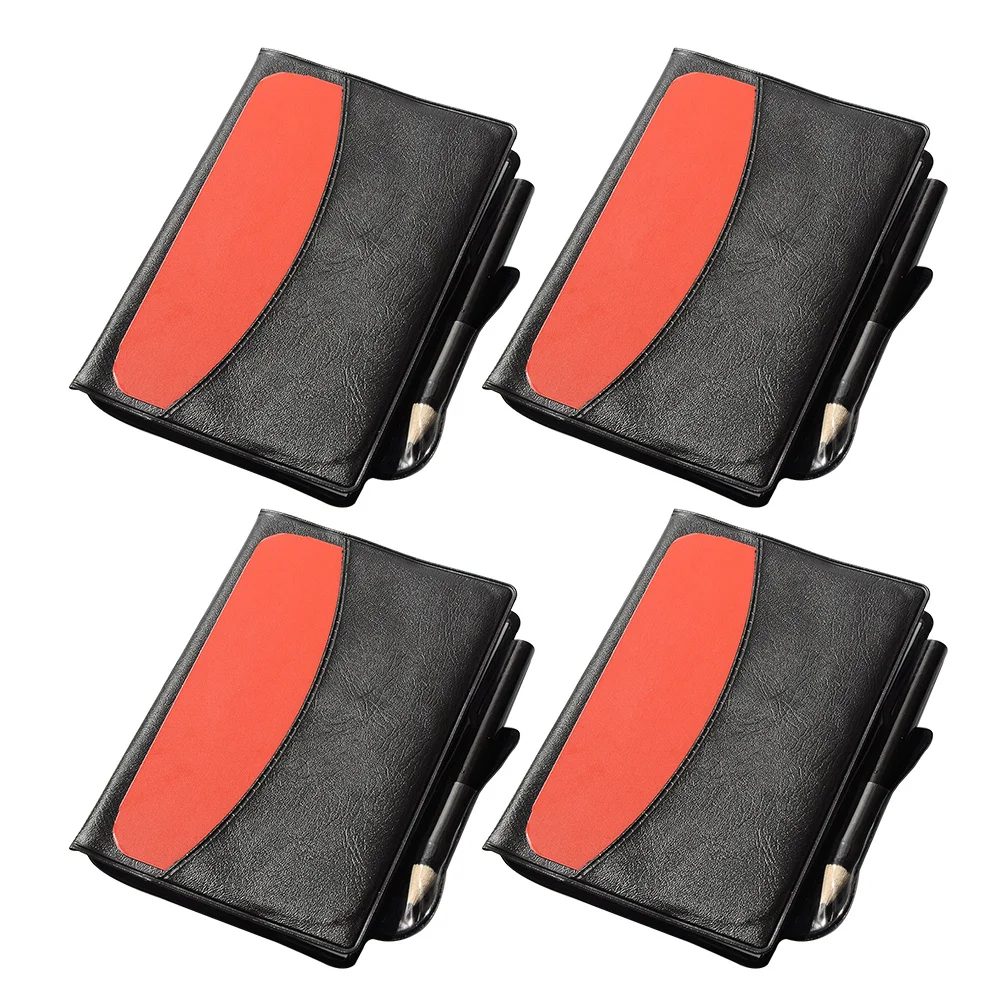

4Set Penalty Cards for Referees Heavy Duty Wallet with Score Sheet Pad Red Yellow Cards Pencil Cover
