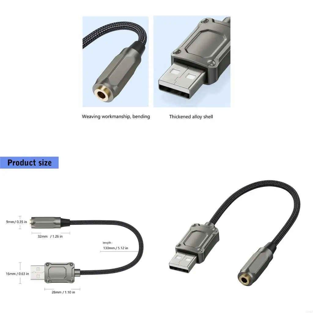 

Universal USB to Headphone Converters with Noiseless Transmission H8WD