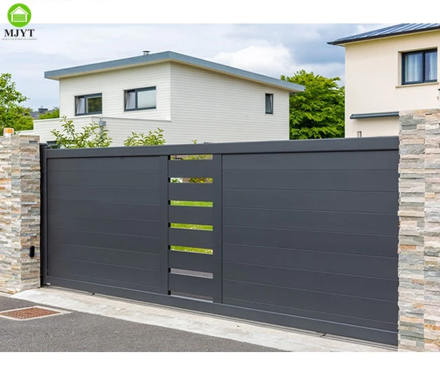 Porte coulissante d'allée en aluminium personnalisée pour porte d'entrée de votre jardin