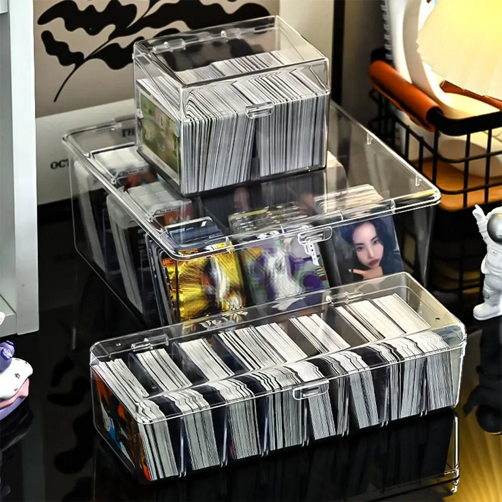 

Transparent Acrylic Storage Box Acrylic 2/8/9/12 Grids Clear Display Box Large Capacity Dustproof Cover Desktop Storage Box