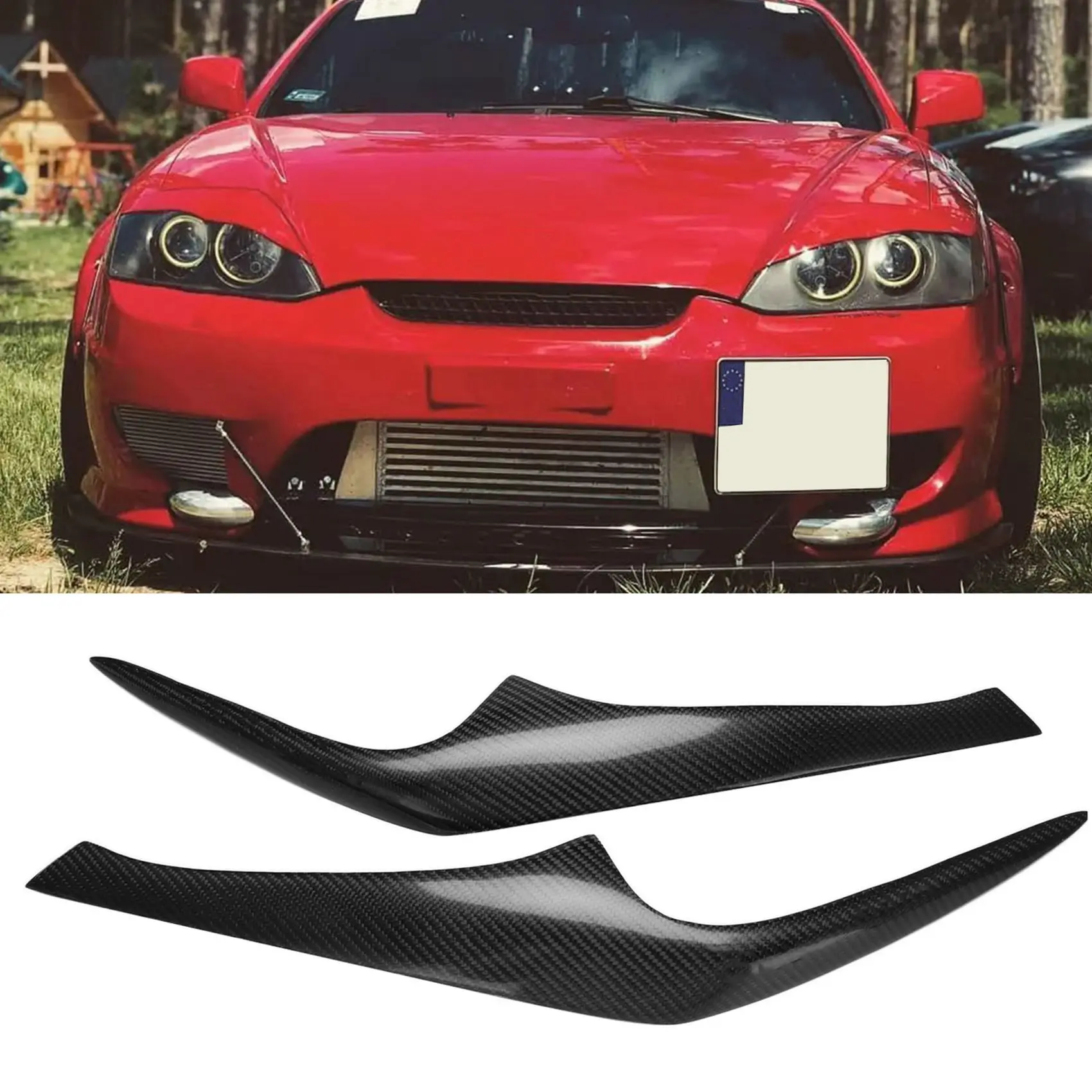 Car Eyebrow Eyelid Headlight Cover for Hyundai Tiburon Coupe 2003-2006