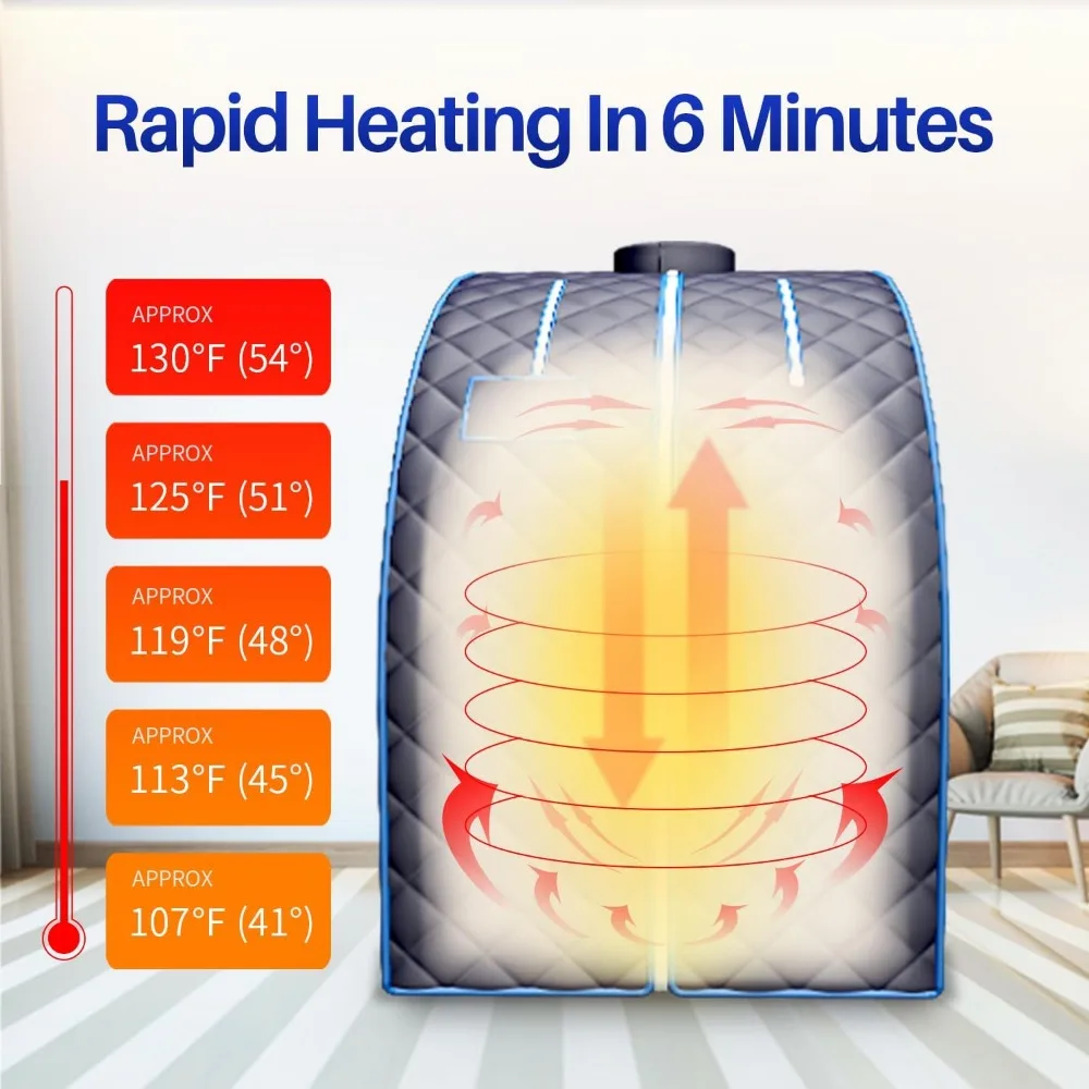 Imagem -02 - Único Pessoal Sauna a Vapor Portátil 1000w e 27 l Gerador de Vapor Tenda Pessoa Aquecimento Rápido em Min Spa