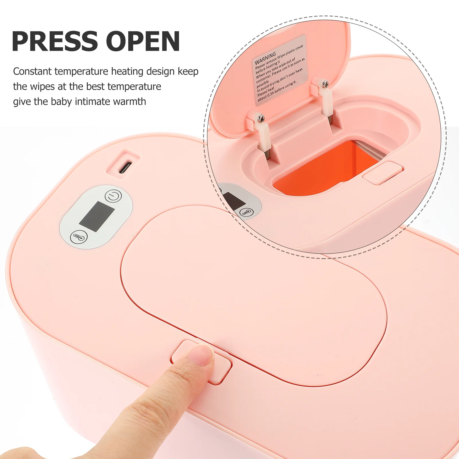 

1Set Portable USB Heater Wipe Warmer Heating Box Tissue Heater Wet Towel Warmer Constant Temperature Display Wipes Machine