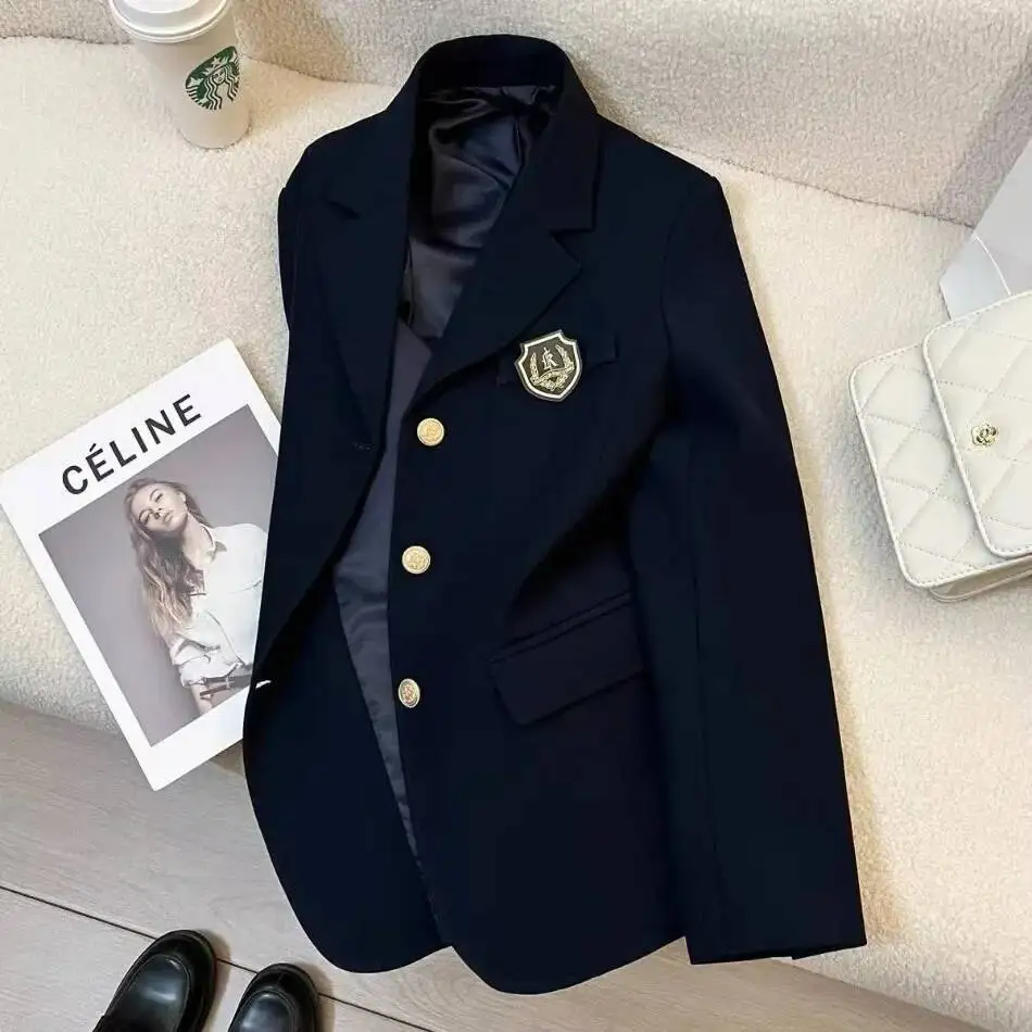 

Elegant Women's Vintage Blazer Korean Fashion Spring Autumn Office Jacket Luxury Female Coats Splice Lady Clothes