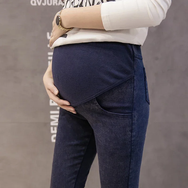 Blue Black Pencil Elastic Maternity Jeans Pregnant Women Clothes Nursing Pregnancy Leggings Trousers Cotton Denim Pants Clothing